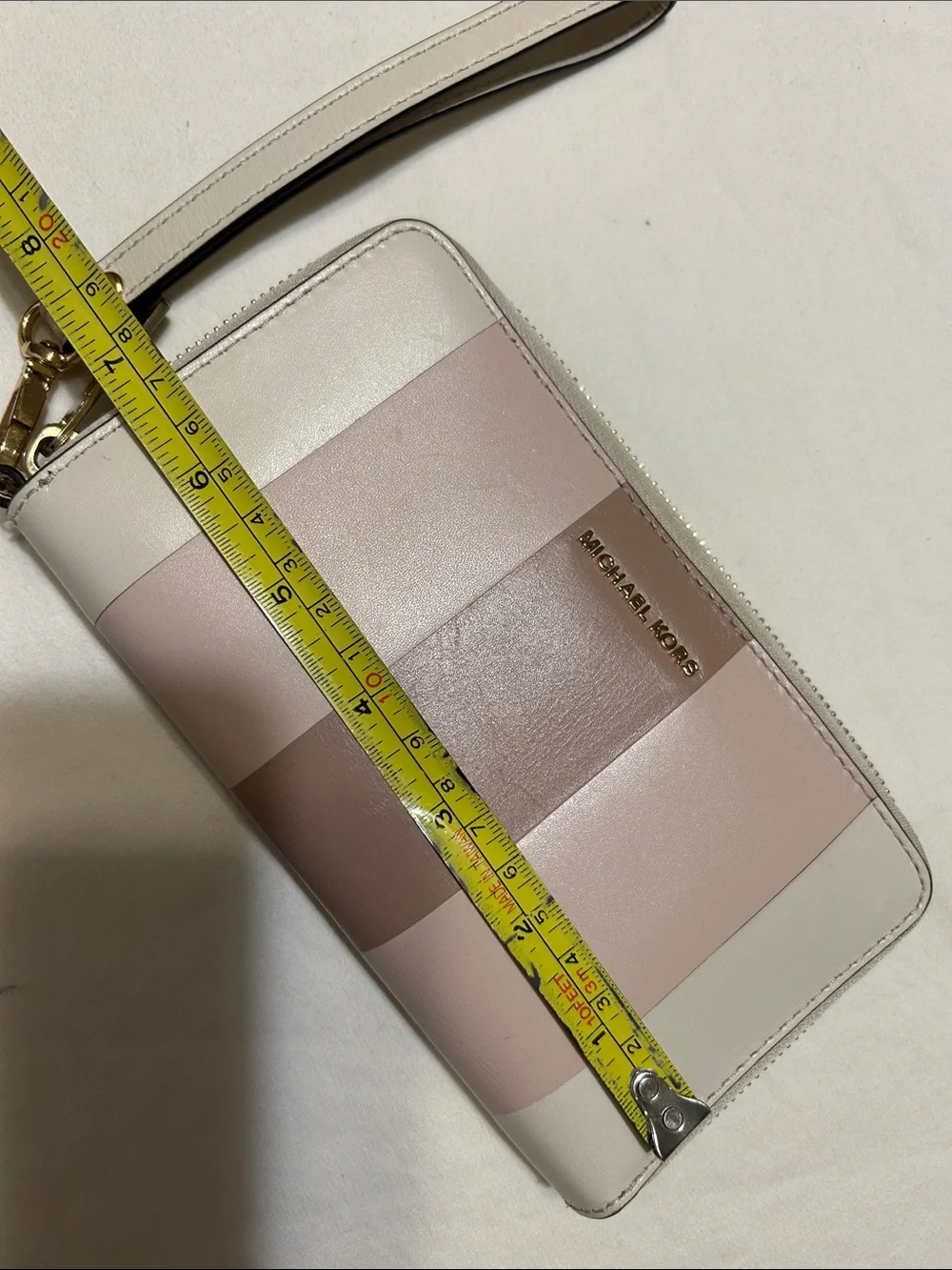 Michael Kors Tricolor Blush & Neutral Leather Wristlet